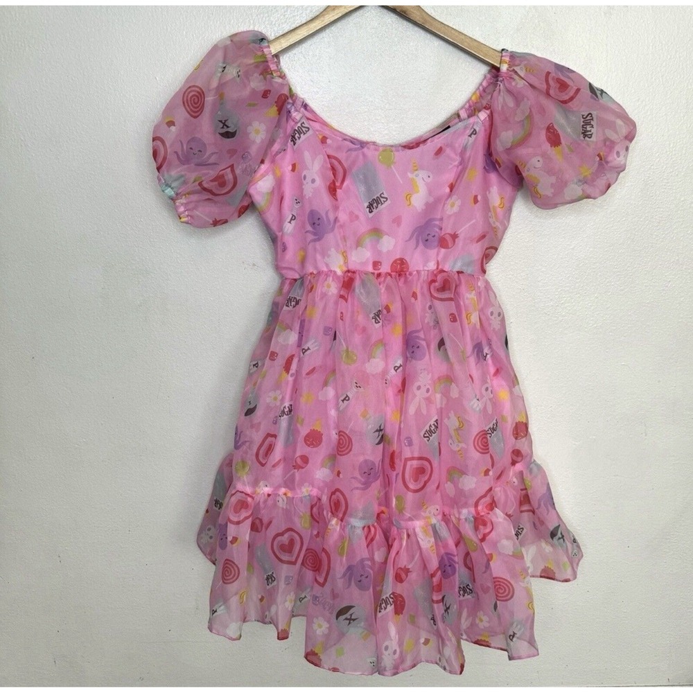 Hot Topic X The Powerpuff Girls Dress Women's Small Pink Organza Coquette Girly‎